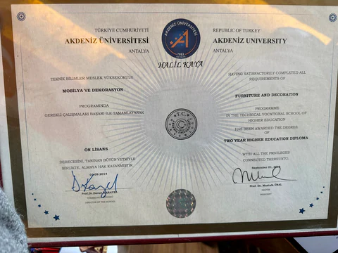 Akdeniz Üniversitesi Ön Lisans Diploması